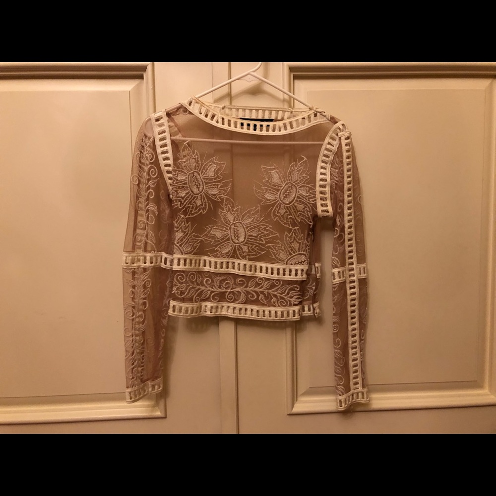 For Love and Lemons lace mesh top